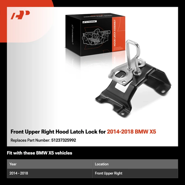 Front Upper Right Hood Latch Lock for 2014-2018 BMW X5