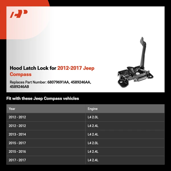 Hood Latch Lock for 2012-2017 Jeep Compass