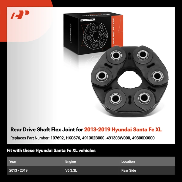 Rear Drive Shaft Flex Joint for 2013-2019 Hyundai Santa Fe XL