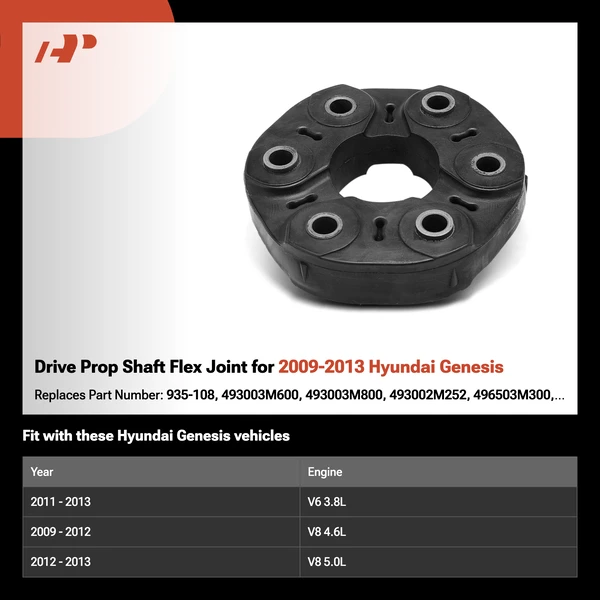 Drive Prop Shaft Flex Joint for 2009-2013 Hyundai Genesis