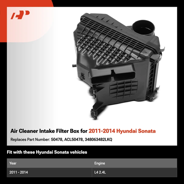 Air Cleaner Intake Filter Box for 2011-2014 Hyundai Sonata