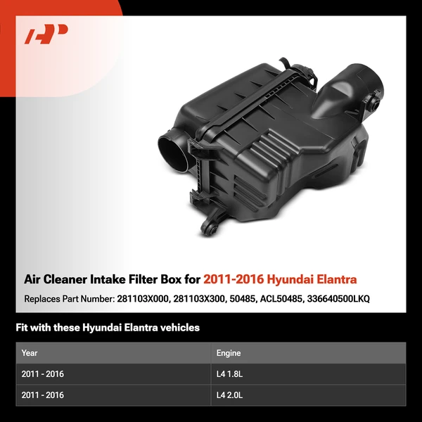 Air Cleaner Intake Filter Box for 2011-2016 Hyundai Elantra