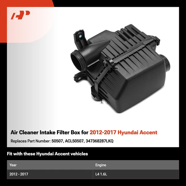Air Cleaner Intake Filter Box for 2012-2017 Hyundai Accent