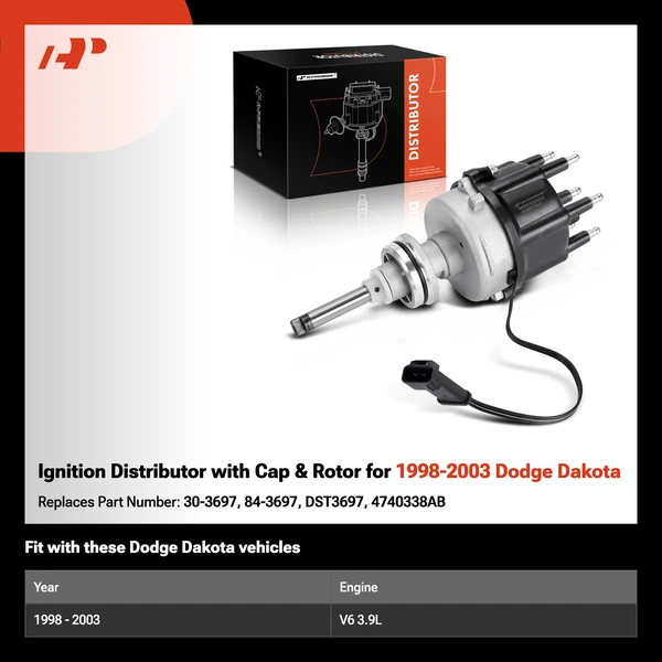 Ignition Distributor with Cap & Rotor for 1998-2003 Dodge Dakota
