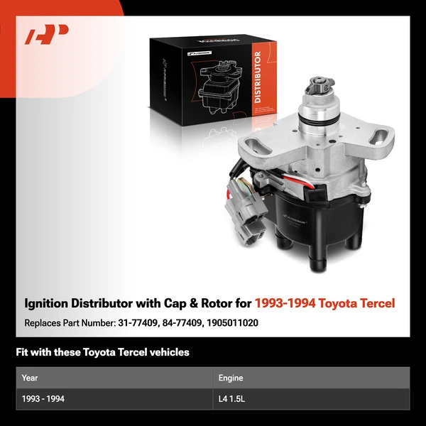 Ignition Distributor with Cap & Rotor for 1993-1994 Toyota Tercel