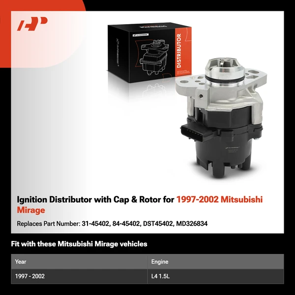 Ignition Distributor with Cap & Rotor for 1997-2002 Mitsubishi Mirage