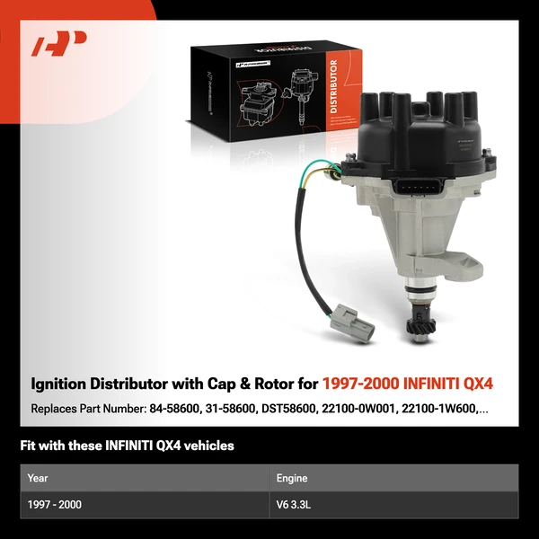 Ignition Distributor with Cap & Rotor for 1997-2000 INFINITI QX4