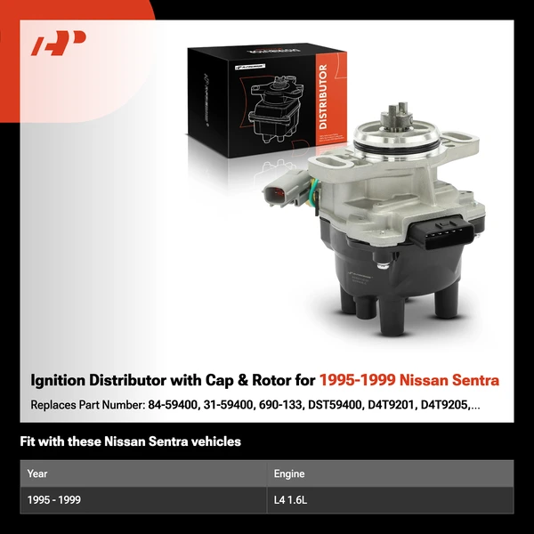 Ignition Distributor with Cap & Rotor for 1995-1999 Nissan Sentra