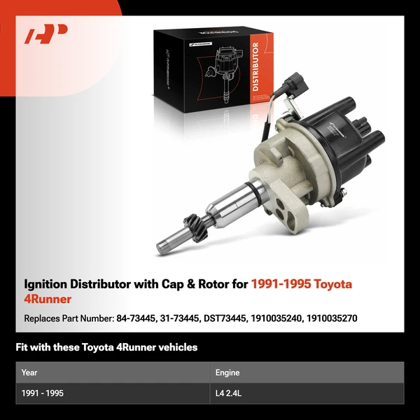 Ignition Distributor with Cap & Rotor for 1991-1995 Toyota 4Runner