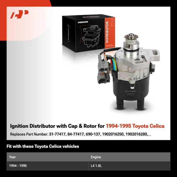 Ignition Distributor with Cap & Rotor for 1994-1995 Toyota Celica