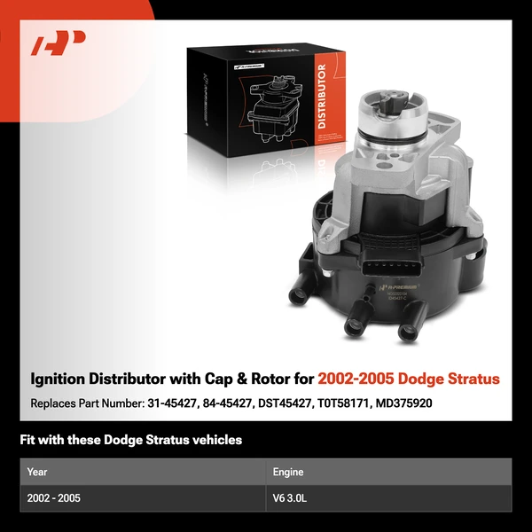 Ignition Distributor with Cap & Rotor for 2002-2005 Dodge Stratus