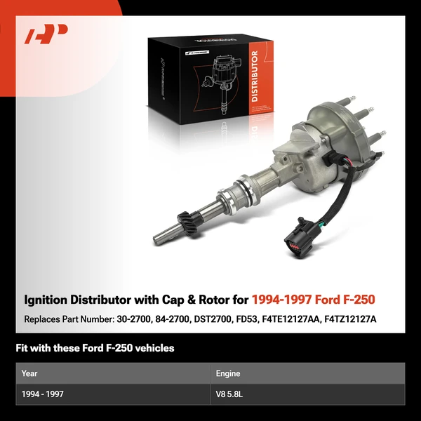 Ignition Distributor with Cap & Rotor for 1994-1997 Ford F-250