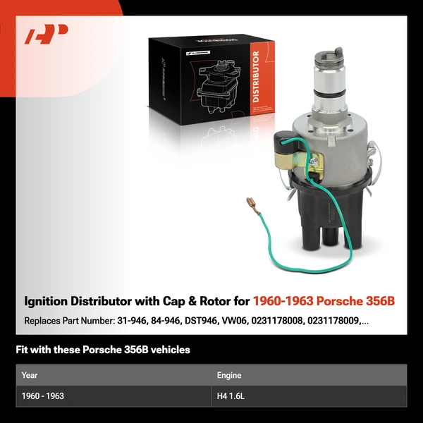 Ignition Distributor with Cap & Rotor for 1960-1963 Porsche 356B