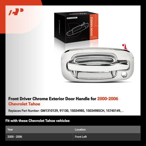 Front Driver Chrome Exterior Door Handle for 2000-2006 Chevrolet Tahoe