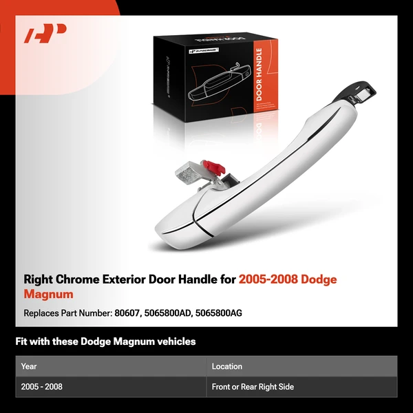 Right Chrome Exterior Door Handle for 2005-2008 Dodge Magnum