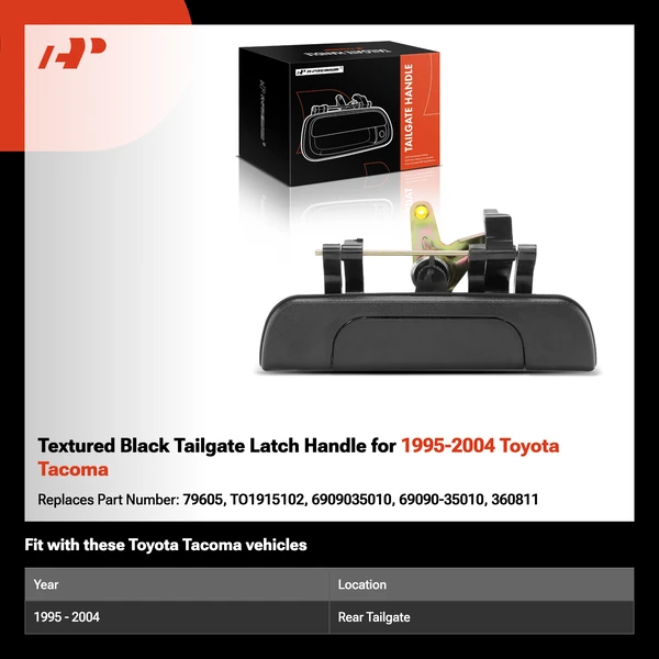 Textured Black Tailgate Latch Handle for 1995-2004 Toyota Tacoma