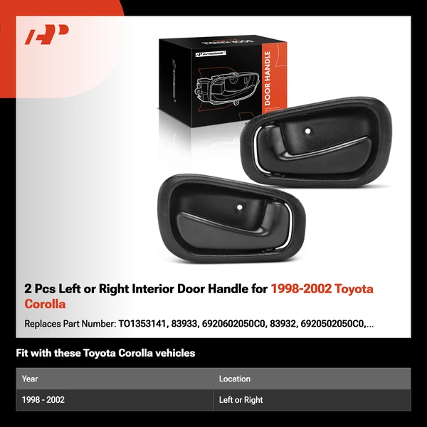 2 Pcs Left or Right Interior Door Handle for 1998-2002 Toyota Corolla