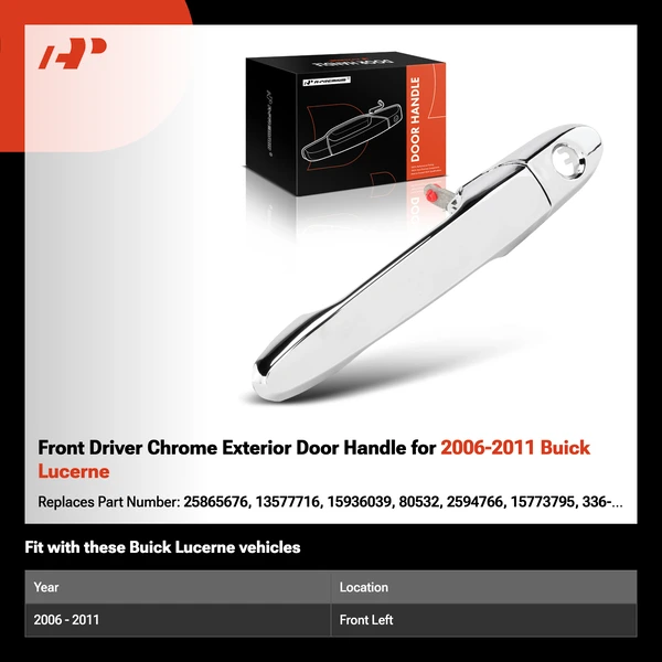 Front Driver Chrome Exterior Door Handle for 2006-2011 Buick Lucerne