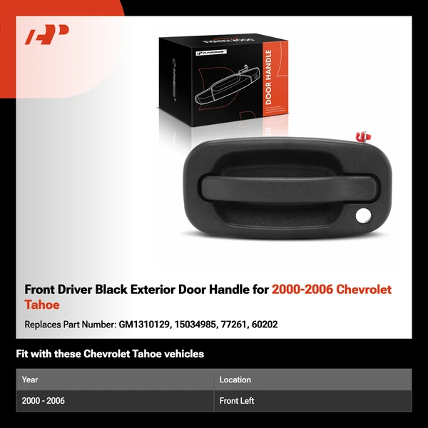 Front Driver Black Exterior Door Handle for 2000-2006 Chevrolet Tahoe