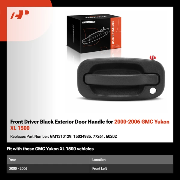 Front Driver Black Exterior Door Handle for 2000-2006 GMC Yukon XL 1500