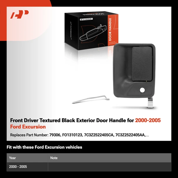 Front Driver Textured Black Exterior Door Handle for 2000-2005 Ford Excursion