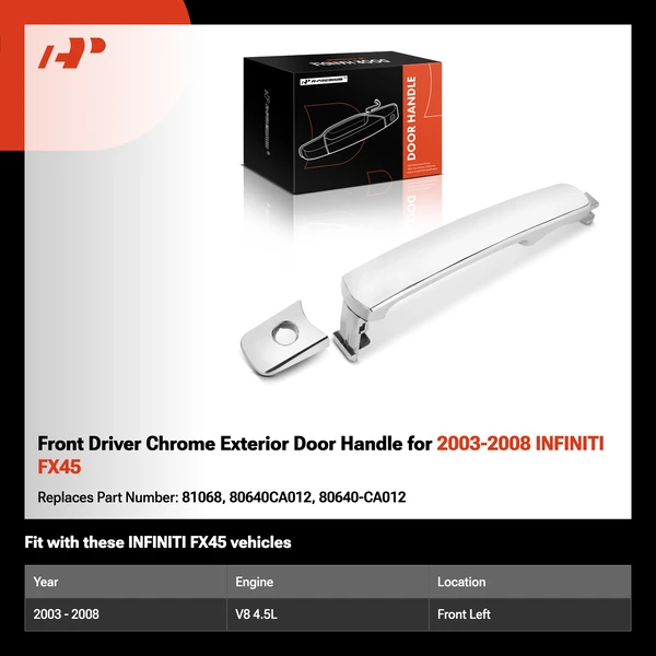 Front Driver Chrome Exterior Door Handle for 2003-2008 INFINITI FX45