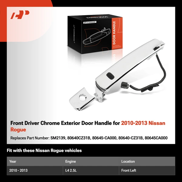 Front Driver Chrome Exterior Door Handle for 2010-2013 Nissan Rogue