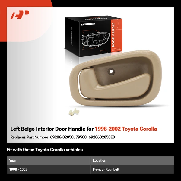 Left Beige Interior Door Handle for 1998-2002 Toyota Corolla