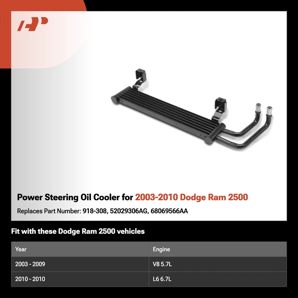 Power Steering Oil Cooler for 2003-2010 Dodge Ram 2500