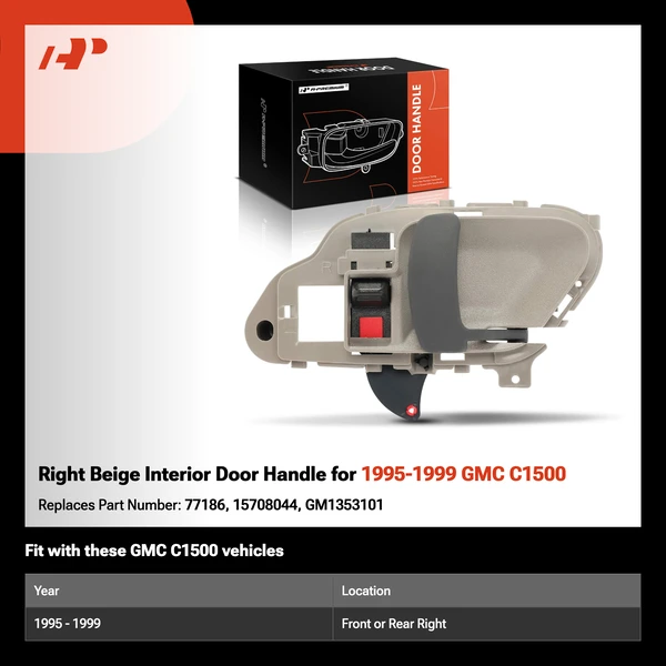 Right Beige Interior Door Handle for 1995-1999 GMC C1500