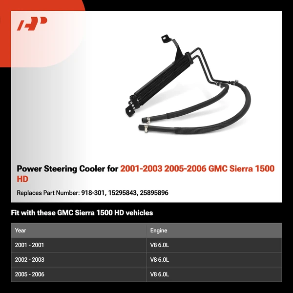 Power Steering Cooler for 2001-2003 2005-2006 GMC Sierra 1500 HD