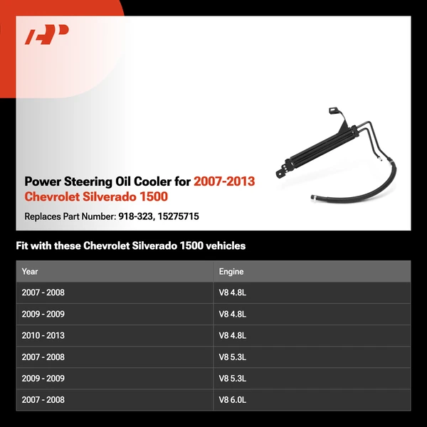 Power Steering Oil Cooler for 2007-2013 Chevrolet Silverado 1500