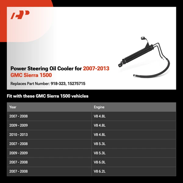 Power Steering Oil Cooler for 2007-2013 GMC Sierra 1500
