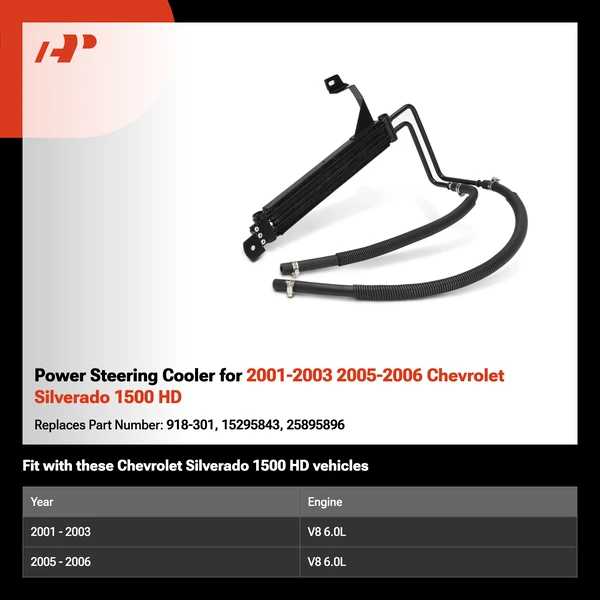Power Steering Cooler for 2001-2003 2005-2006 Chevrolet Silverado 1500 HD