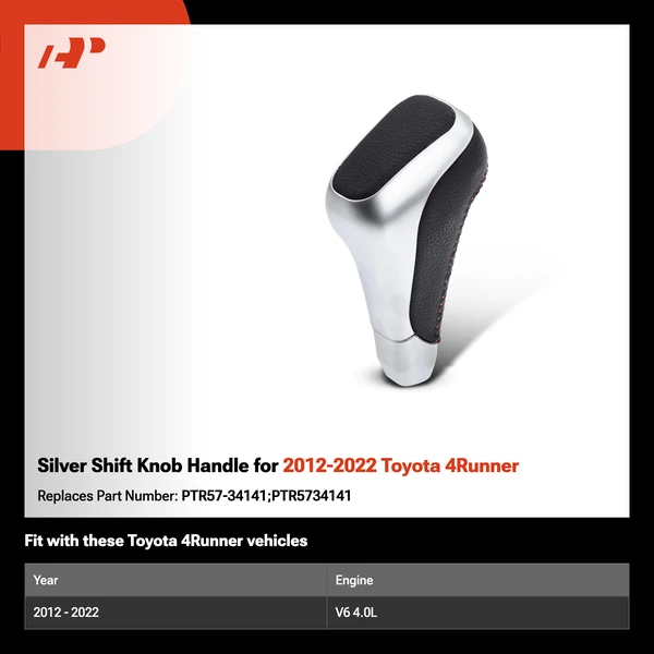 Silver Shift Knob Handle for 2012-2022 Toyota 4Runner