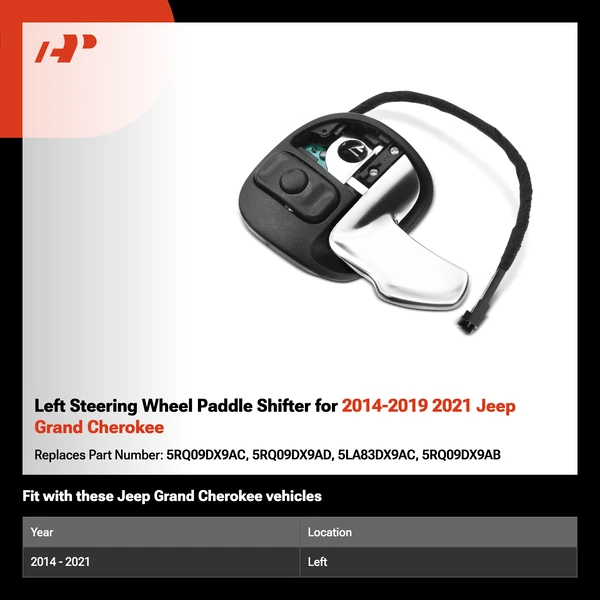 Left Steering Wheel Paddle Shifter for 2014-2019 2021 Jeep Grand Cherokee