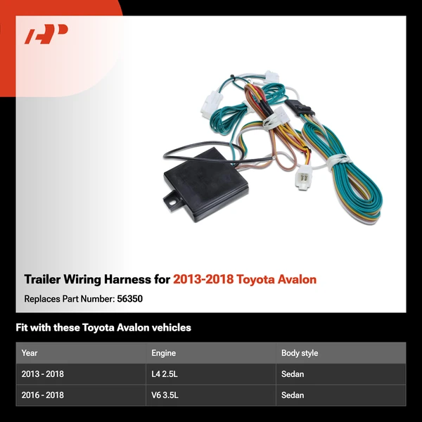 Trailer Wiring Harness for 2013-2018 Toyota Avalon