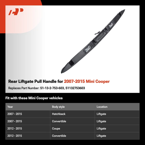 Rear Liftgate Pull Handle for 2007-2015 Mini Cooper