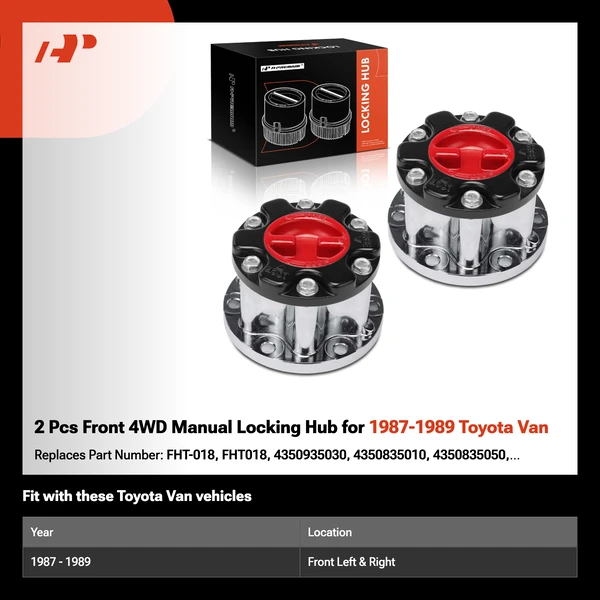2 Pcs Front 4WD Manual Locking Hub for 1987-1989 Toyota Van