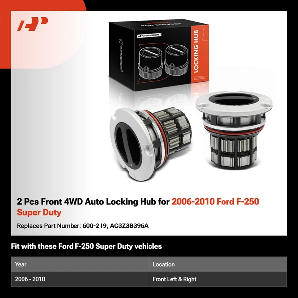 2 Pcs Front 4WD Auto Locking Hub for 2006-2010 Ford F-250 Super Duty