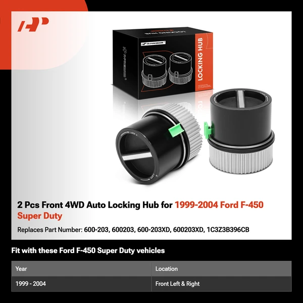 2 Pcs Front 4WD Auto Locking Hub for 1999-2004 Ford F-450 Super Duty