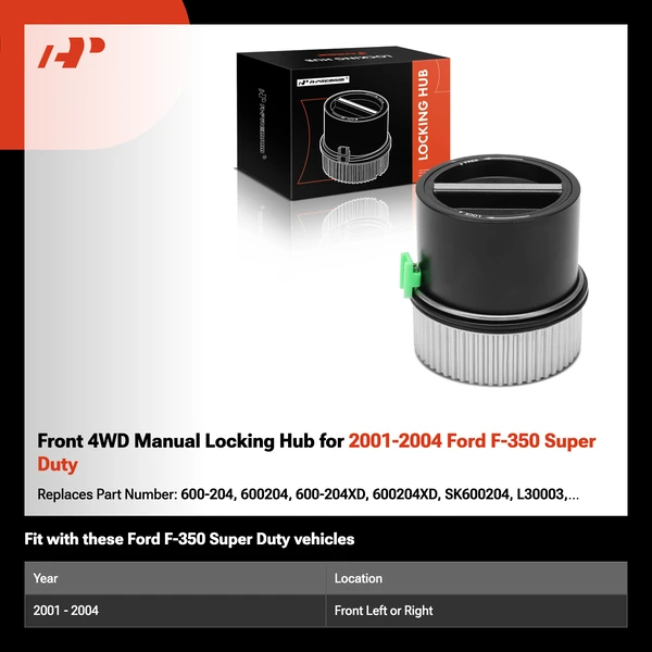 Front 4WD Manual Locking Hub for 2001-2004 Ford F-350 Super Duty