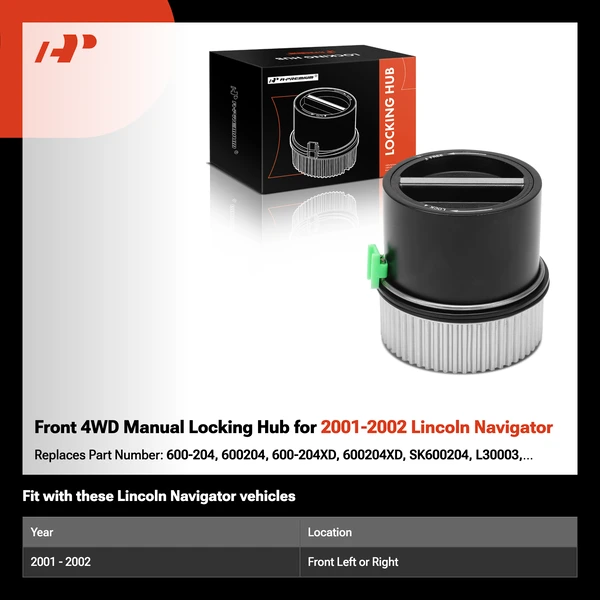 Front 4WD Manual Locking Hub for 2001-2002 Lincoln Navigator