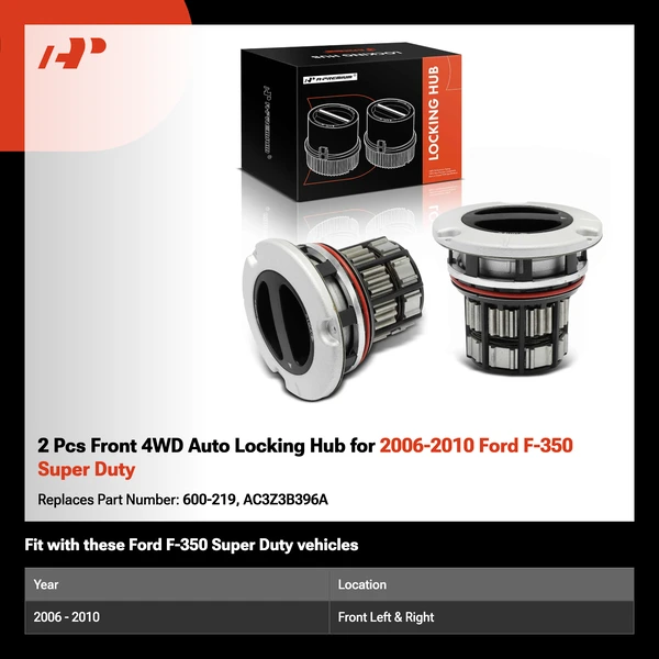 2 Pcs Front 4WD Auto Locking Hub for 2006-2010 Ford F-350 Super Duty