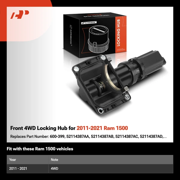 Front 4WD Locking Hub for 2011-2021 Ram 1500