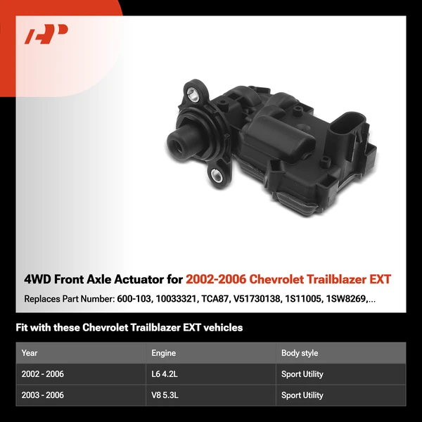 4WD Front Axle Actuator for 2002-2006 Chevrolet Trailblazer EXT