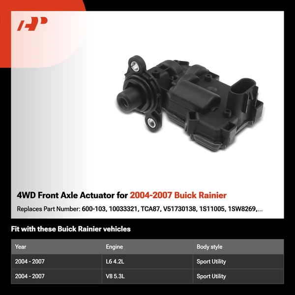 4WD Front Axle Actuator for 2004-2007 Buick Rainier