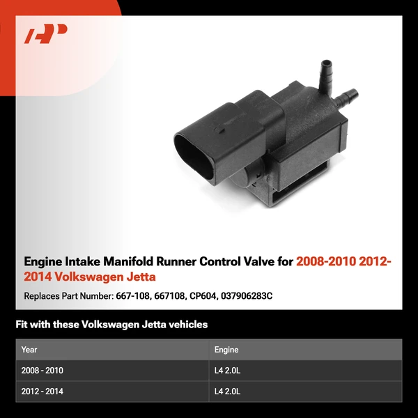 Engine Intake Manifold Runner Control Valve for 2008-2010 2012-2014 Volkswagen Jetta