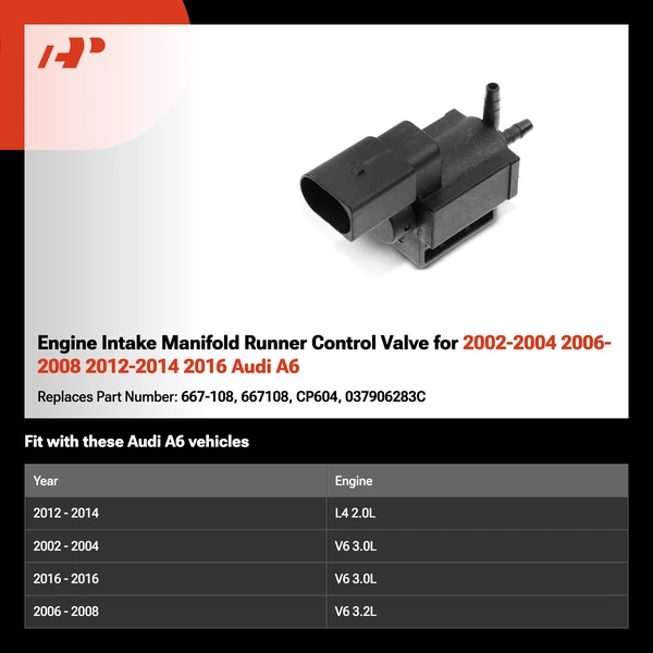 Engine Intake Manifold Runner Control Valve for 2002-2004 2006-2008 2012-2014 2016 Audi A6