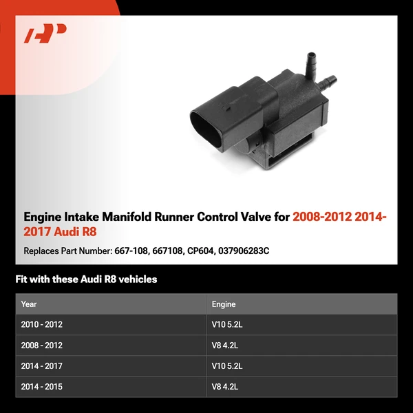 Engine Intake Manifold Runner Control Valve for 2008-2012 2014-2017 Audi R8